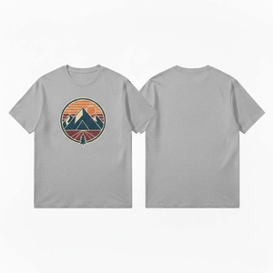 เสื้อยืดพิมพ์ลายพระอาทิตย์ตกสไตล์เรโทร แขนสั้น ผู้ชาย ผ้าฝ้าย 100% ทรงหลวม สวมใส่สบาย ไม่เป็นขุย เสื้อผ้าฤดูร้อน - Product Image 3