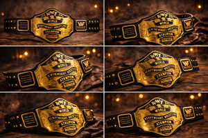 Réplica del Cinturón de Campeonato Mundial de Lucha Libre de la WWF con Forro de PU Personalizado, Cinturón de Título Grabado en Oro y Negro para Fanáticos de la WWE - Product Image 5