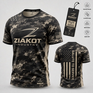ZIAKOT industry New design Men's Custom Tie Dye Watercolor Gradient White-Light Blue 3D Performance <b>T</b>-<b>Shirt</b> - Product Image 5