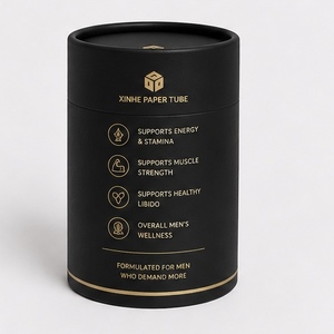 Luxury Rigid <b>Cardboard</b> Tea Herbal Supplement Packaging <b>Tube</b> with Custom Logo - Product Image 2