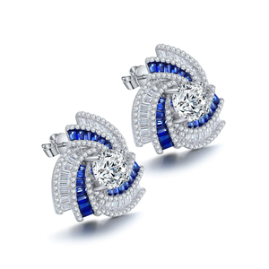 Luxury round cut Fancy Design <b>Earring</b> Women Jewelry Lab Gemstone Classic <b>Silver</b> Women Birthday Gift Classic <b>Earring</b> <b>Stud</b> <b>Set</b> - Product Image 3