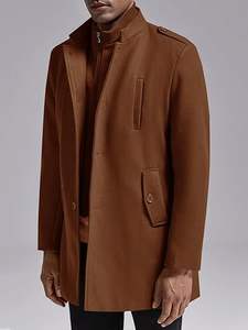 Manteau long d'hiver classique marron 2026 pour garçons, chaud et respirant, coupe longue et épaisse - Product Image 2