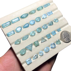 Aigue-marine naturelle bleu ciel de haute qualité, polie et facettée, pierre précieuse en vrac, prix de gros, pierre taillée en vrac, certifiée par une tierce partie - Product Image 1