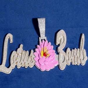 Pendentif personnalisé en moissanite VVS avec lettre, style hip-hop, serti de pierres, coupe brillante ronde 3D, chaîne de luxe en argent 925, bijoux fins pour hommes - Product Image 4