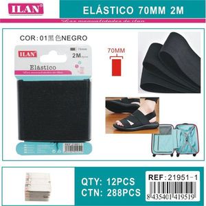 Bande élastique Ilan 70mm 2m noire pour travaux manuels et couture - Product Image 3