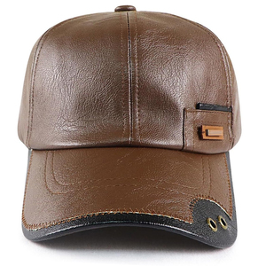 Newest Design Fashionable Comfortable Leather <b>Caps</b> Wholesale Price Comfortable And Breathable Men Leather <b>Cap</b> For Online Sale - Product Image 1
