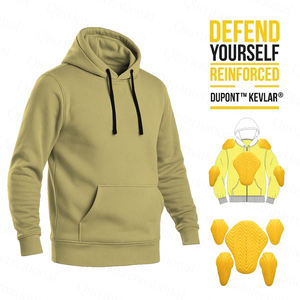 Sudadera con Capucha para Motociclistas con Kevlar ®   Sudadera con Capucha de Protección de Aramida, Nivel 2 CE, Armadura para Hombros, Codos y Espalda - Product Image 1