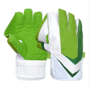 <b>White</b> Half Finger <b>Cricket</b> Gloves PVC Leather Seamless Woven Snap Closure Right Handed Lightweight Extra Grip Sports Training - Product Image 4