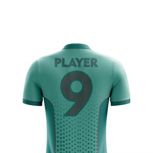 Nouveau maillot de football/soccer personnalisé à manches courtes, respirant, imprimé par transfert thermique, motif uni pour hommes - Product Image 6