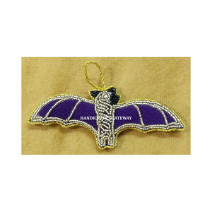 Personalizar forma Zari bordado árbol de Navidad adorno colgante Material de tela Color gris utilizado para decoraciones del Festival de Ramadán - Product Image 6