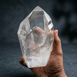Quartz fantôme naturel authentique, cristal transparent, formes variées, poli, sur mesure, pour la fabrication de bijoux, bagues, colliers, bracelets - Product Image 1