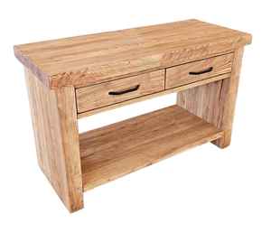 Meuble de salle de bain en bois massif avec lavabo en pierre, table, tiroir de rangement et étagère, mobilier de salle de bain en bois naturel - Product Image 4