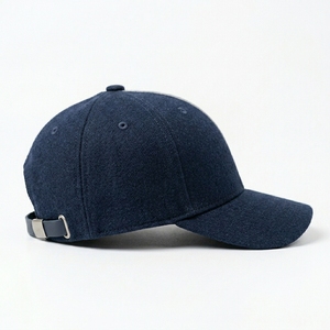 Custom <b>Navy</b> Stripes Luxury 6 Panel Structured Baseball Cap 3D Embroidered Sporty Cotton Sports Adjustable 56-58cm Common - Product Image 5