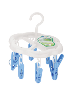 8 Clip Round Clothes <b>Drying</b> <b>Rack</b> With Blue Clips Hook Type Plastic Hanger For Laundry Room Multifunctional Durable Design - Product Image 3