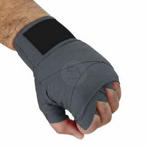 Vendas de boxeo de algodón gris de 4.5 metros, elásticas y transpirables, equipo de protección para muñecas de 5 cm de ancho, equipo de ejercicio para nudillos - Product Image 3