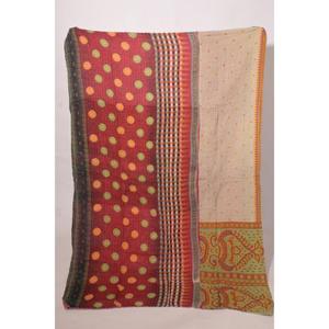 Handmade Cotton Kantha Gudri Quilt Reversible Vintage Bedcover Indian Block Print Throw Blanket Decor - Product Image 3