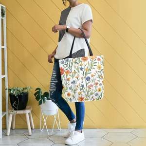 Custom Reversible Canvas Tote <b>Bag</b> Double Sided Cotton Shopping <b>Bag</b> Graphic Print Eco Reusable Grocery Shoulder <b>Bag</b> Multi Color - Product Image 3