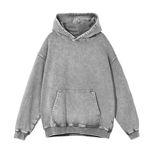 Sweat-shirts à capuche 100 % coton de haute qualité, délavés à l'acide, série High Street, effet vieilli, lavage à la pierre, style vintage pour hommes 2026 - Product Image 1