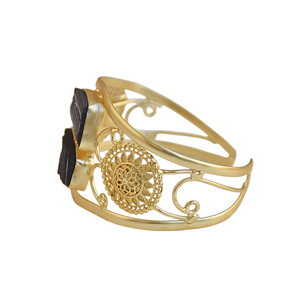 Pulsera Ajustable de Labradorita con Baño de Oro de 18K/24K, Diseño Geométrico Bohemio - Product Image 3