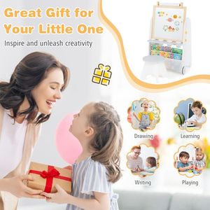 4-in-1 <b>Toddler</b> Easel <b>Activity</b> <b>Table</b> Set Includes Magnetic Whiteboard and Chalkboard - Product Image 5
