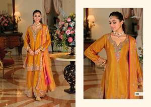 Traje Salwar Chinon Festivo Especial con Bordado Rico, Prendas Étnicas de Diseñador Listas para Usar para Mujeres, Estilo Tradicional - Product Image 6