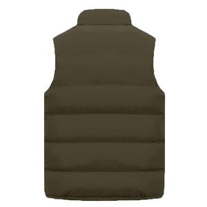 Chaleco Acolchado Verde Oliva para Hombre, Cierre de Cremallera, Cuello Alto, Ropa de Invierno Informal sin Mangas con Bolsillos, Resistente al Viento - Product Image 5