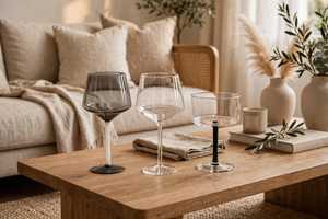 Verre à vin en verre transparent réutilisable, verre highball à pied moyen 280 ml pour vin rouge, idéal pour les fêtes et les cadeaux d'affaires - Product Image 3