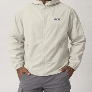 Chaqueta cortavientos con capucha para hombre, ligera, con cremallera, informal, moderna, de nailon, para exteriores, venta al por mayor OEM, fabricante. - Product Image 1