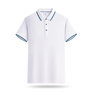 Polo de manga corta para hombre, blanco, 100% algodón, tela Oxford, color sólido, estilo casual, transpirable, corte regular, polos de tenis. - Product Image 1