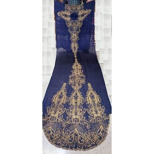 Fournisseur indien de tissus en satin de soie brodés à la main pour robes de mariée somaliennes, écologiques, sur mesure, vente en gros - Product Image 3