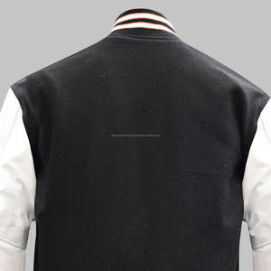 Chaqueta personalizada de invierno de cuero mangas de lana de béisbol Letterman Vintage Varsity Jacket para hombres - Product Image 4