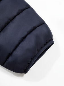 Custom Hooded Winter Padding <b>Jacket</b> <b>Puffer</b> Quilted Zip Button Double Short <b>Crop</b> <b>Puffer</b> Down Zipper Closure Polyester Wadding - Product Image 4