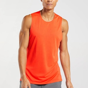 Men's Summer Workout Tank Tops Breathable Active Wear Sleeveless Plain Gym Clothing with <b>Badge</b> Decoration Solid Color Top - Product Image 1