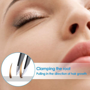 Kit de Pinzas para Extensión de Cejas de Acero Inoxidable Alemán con Punta Inclinada y Recubrimiento Negro para Manicura y Belleza - Product Image 6