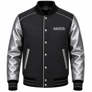 New High Quality Coated Varsity <b>Jacket</b> for Men Front Custom Logo Lightweight Winter Fashionable Outdoor Anti-Bacterial Design - Product Image 1