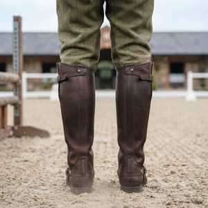 Custom Genuine Leather <b>Half</b> <b>Chaps</b> For Equestrian Professional Soft Cowhide Horse Riding Leg Guards LHC-0016 - Product Image 2
