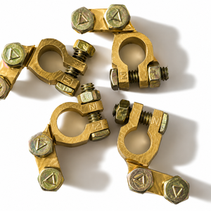 brass battery terminal connectors heavy duty automotive marine power <b>clamps</b> solid construction high conductivity electrical part - Product Image 3