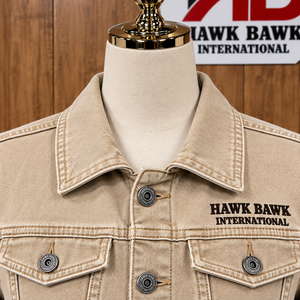 Custom <b>Women</b> Multi Pocket Denim <b>Jacket</b> Casual Embroidered Turn-down Collar <b>Heat</b>-Transfer Printed Logo Front Knitted Autumn - Product Image 4