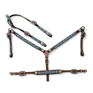 Ensemble de sangles de poitrine en cuir de vache argentin d'origine occidentale de haute qualité ODM Headstall de cheval Fabricant en vrac OEM - Product Image 1
