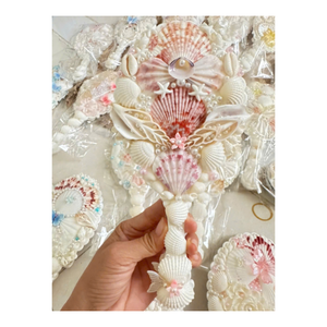 Handmade Natural Seashell & Glass Oval Mini Compact Personalized Makeup <b>Mirror</b> Custom Shell Mermaid Coastal <b>Vanity</b> Pocket <b>Mirror</b> - Product Image 5
