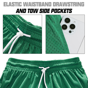 Shorts en maille respirants pour hommes, couleur personnalisée, 100 % haute qualité - Style urbain, motif uni, taille élastique, taille adulte - Product Image 3