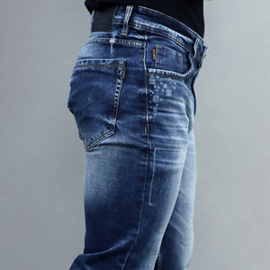 Jean pour homme Gex bleu clair, coupe droite, taille mi-haute, extensible, qualité supérieure, best-seller - Product Image 3