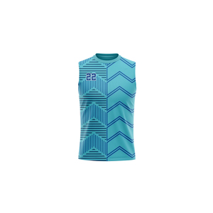เสื้อเจอร์ซีย์แขนกุดแบบซับลิเมชั่นสำหรับผู้ชาย เสื้อกีฬาโพลีเอสเตอร์ระบายอากาศได้ดี ออกแบบลายพิมพ์เองได้ เสื้อฟุตบอล - Product Image 3