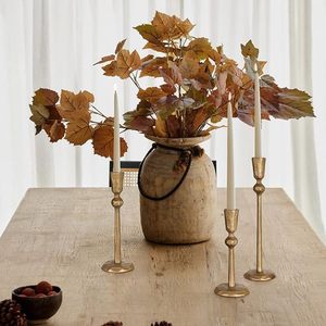 Ensemble de 3 bougeoirs décoratifs en laiton et fer pour mariage, dîner et fête - Product Image 1