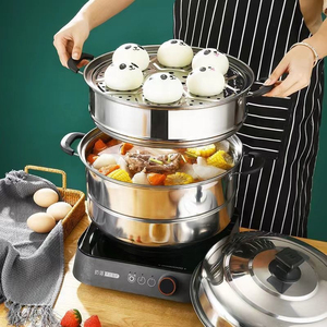 Casserole vapeur multi-niveaux multifonction écologique de qualité supérieure, construction en acier inoxydable, couvercle en acier inoxydable, chauffage rapide au gaz - Product Image 6