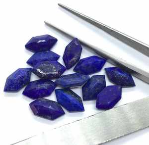 Piedras preciosas sueltas de lapislázuli natural con corte hexagonal de 6-15 mm para engaste de anillos y colgantes, cuentas sueltas de lapislázuli al por mayor. - Product Image 4