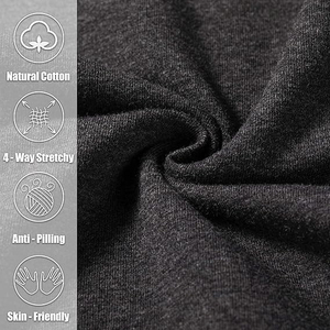 Men's Dark Gray Cotton Sweatpants Elastic Waist <b>Drawstring</b> Casual Jogging Pants Side Pockets Breathable Midweight Autumn Wear - Product Image 4