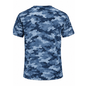 เสื้อยืดลายพรางสีเทาผู้ชายแขนสั้นคอกลมพิมพ์ลายพรางการฝึกซ้อมกีฬาวิ่งฟิตเนสประสิทธิภาพสูงชุดกีฬา - Product Image 2