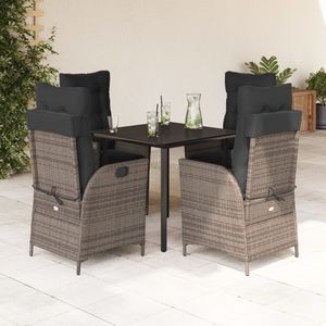 Ensemble de salle à manger de jardin gris foncé et noir - Product Image 1