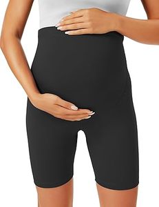 Shorts de maternité pour femmes, style motard, taille haute, extensibles, respirants, coupe ajustée, très demandés - Product Image 5